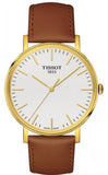 Tissot T Classic Everytime White Dial Brown Leather Strap Watch For Men - T109.410.36.031.00