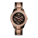 Fossil Stella Multifunction Brown Dial Two Tone Steel Strap Watch for Women - ES4079