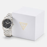 Guess Connoisseur Analog Black Dial Silver Steel Strap Watch For Men - GW0542G1