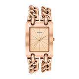 Guess Mod Heavy Metal Rose Gold Dial Rose Gold Steel Strap Watch For Women - W1117L3