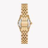 Michael Kors Lexington Three Hand Blue Dial Gold Steel Strap Watch for Women - MK4813