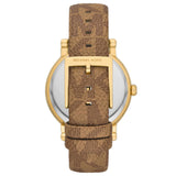 Michael Kors Quartz Gold Dial Brown Leather Strap Watch For Women - MKO1026