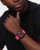 Versace Icon Active Chronograph Black Dial Pink Rubber Strap Watch For Men - VEZ700221