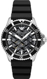Emporio Armani Sea Explorer Meccanico Automatic Black Dial Black Silicone Strap Watch For Men - AR60062