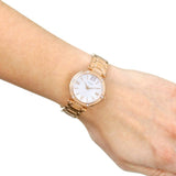 Guess Park Ave White Dial Rose Gold Steel Strap Watch for Women - W0767L3