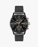 Hugo Boss Associate Chronograph Black Dial Black Mesh Bracelet Watch for Men - 1513811