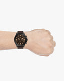 Fossil Nate Chronograph Brown Dial Brown Leather Strap Watch for Men - JR1511
