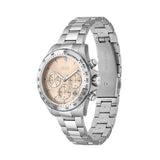 Hugo Boss Premiere Chronorgaph Rose Gold Dial Silver Steel Strap Watch for Women - 1502444