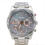 Fossil Perfect Boyfriend Mother of Pearl Blue Dial Silver Steel Strap Watch for Women - ES3880