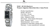Burberry Signature Quartz Black Dial Silver Steel Strap Watch for Women - BU4210