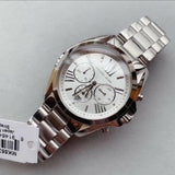 Michael Kors Bradshaw Chronograph Silver Dial Silver Steel Strap Watch for Men - MK5535