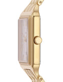 Fossil Raquel Three Hand Date White Dial Gold Steel Strap Watch For Women - ES5220