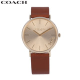 Coach Perry Gold Dial Brown Leather Strap Watch for Women - 14503331