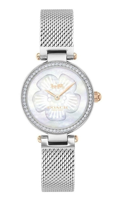Coach Park Mother of Pearl Dial Silver Mesh Bracelet Watch for Women - 14503510