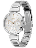 Hugo Boss Flawless Chronograph Silver Dial Silver Steel Strap Watch for Women - 1502530