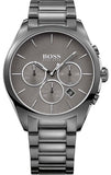 Hugo Boss Classic Chronograph Grey Dial Grey Steel Strap Watch for Men - 1513364