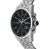 Hugo Boss Jet Chronograph Black Dial Silver Steel Strap Watch for Men - 1513383