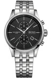Hugo Boss Jet Chronograph Black Dial Silver Steel Strap Watch for Men - 1513383