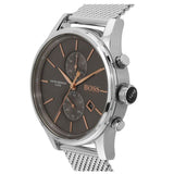 Hugo Boss Jet Chronograph Grey Dial Silver Mesh Bracelet Watch for Men - 1513440