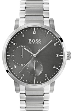 Hugo Boss Oxygen Chronograph Grey Dial Silver Steel Strap Watch for Men - 1513596