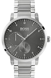 Hugo Boss Oxygen Chronograph Grey Dial Silver Steel Strap Watch for Men - 1513596
