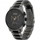 Hugo Boss Peak Chronograph Black Dial Black Steel Strap Watch for Men - 1513814