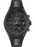 Hugo Boss Distinct Chronograph Black Dial Black Silicone Strap Watch for Men - 1513859