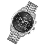 Hugo Boss Champion Chronograph Black Dial Silver Steel Strap Watch for Men - 1513871