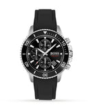 Hugo Boss Admiral Chronograph Black Dial Black Silicone Strap Watch for Men - 1513912