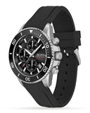 Hugo Boss Admiral Chronograph Black Dial Black Silicone Strap Watch for Men - 1513912