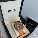 Hugo Boss Energy Chronograph Black Dial Orange Rubber Strap Watch For Men - 1513970