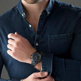 Hugo Boss Troper Chronograph Grey Dial Grey Steel Strap Watch For Men - 1514058