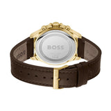Hugo Boss Troper Chronograph Black Dial Brown Leather Strap Watch For Men - 1514100