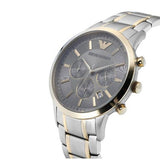Emporio Armani Renato Chronograph Silver Dial Two Tone Steel Strap Watch For Men - AR11076