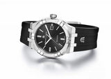 Maurice Lacroix Aikon Automatic Chronograph Black Dial Black Leather Strap Watch for Men - AI1808-SS000-330-2