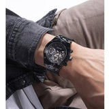 Guess Continental Chronograph Black Dial Black Mesh Strap Watch For Men - GW0582G3