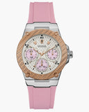 Guess Zena Quartz White Dial Pink Rubber Strap Watch For Women - W1094L4