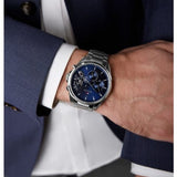 Tommy Hilfiger Tyson Chronograph Blue Dial Silver Steel Strap Watch For Men - 1710588