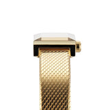 Gucci G Frame Quartz Diamonds White Red Blue Dial Gold Mesh Bracelet Watch For Women - YA147511