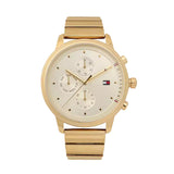 Tommy Hilfiger Blake White Dial Gold Steel Strap Watch for Women - 1781905