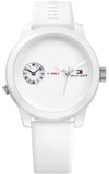 Tommy Hilfiger Denim White Dial White Rubber Strap Watch for Men - 1791324