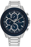 Tommy Hilfiger Clark Chronograph Blue Dial Silver Steel Strap Watch For Men - 1792080