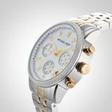 Michael Kors Ritz Chronograph White Dial Two Tone Steel Strap Watch for Women - MK5057