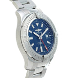 Breitling Avenger Automatic GMT 45 Blue Dial Silver Steel Strap Watch for Men - A32395101C1A1