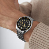 Seiko 5 Sport Automatic SKX Series Black Dial Silver Steel Strap Watch for Men - SRPK99K1