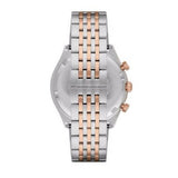 Emporio Armani Zeta Chronograph Quartz White Dial Two Tone Steel Strap Watch For Men - AR1998