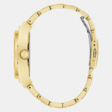 Guess Trend Analog Green Dial Gold Steel Strap Watch For Men - GW0624G2