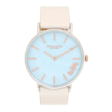 Coach Perry Blue Mother of Pearl Dial White Leather Strap Watch for Women - 14503270