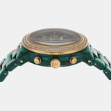Michael Kors Runway Chronograph Green Dial Green Steel Strap Watch for Women - MK7422