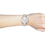 Hugo Boss Flawless Chronograph Silver Dial Silver Steel Strap Watch for Women - 1502530